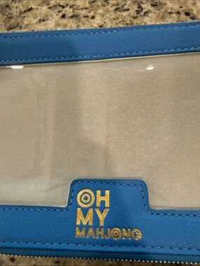 Oh My Mahjong Clear tile  Case in Bright Blue